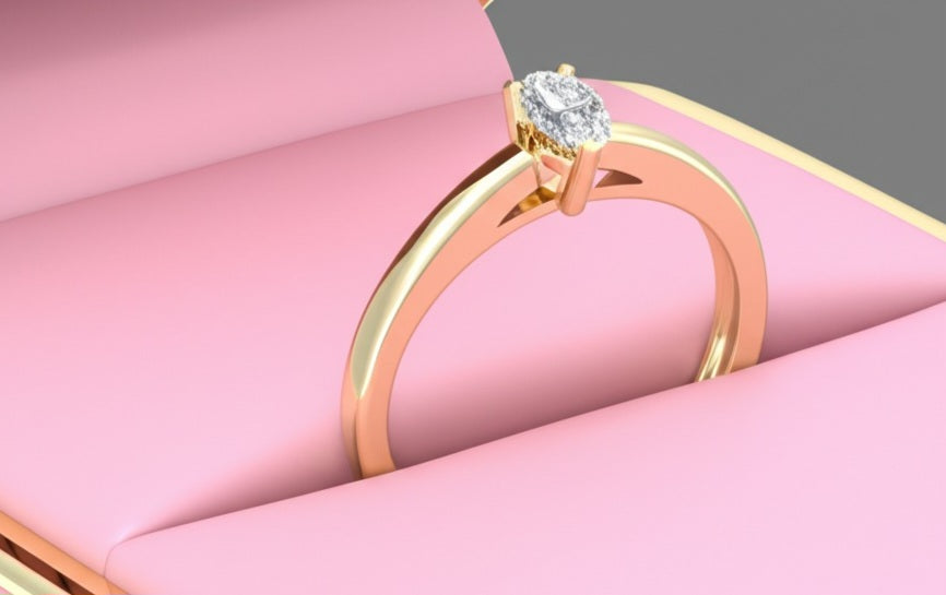 Women's luxury gold diamond Ring