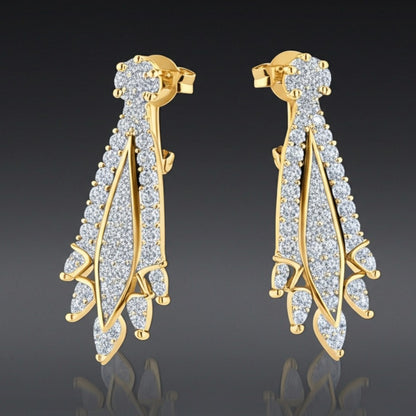 Women's luxury gold earrings Diamond