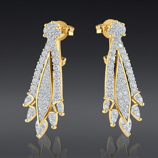 Women's luxury gold earrings Diamond