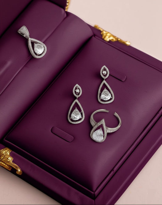 Women's luxury diamond jewelry set