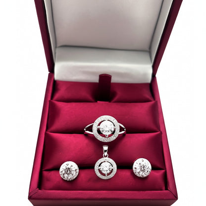 Women's luxury white gold diamond jewelry set
