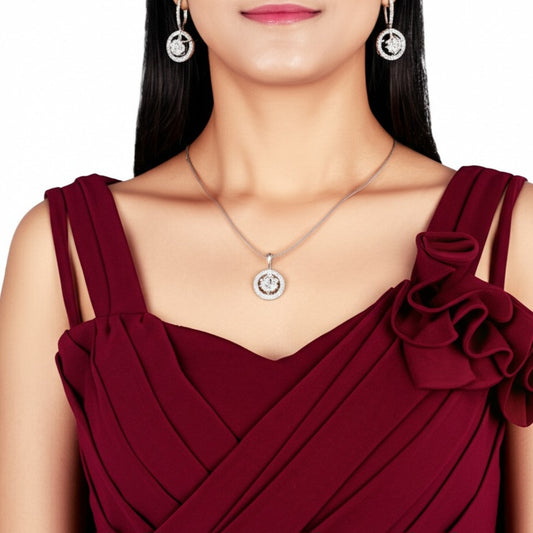 Women's luxury white gold diamond jewelry set