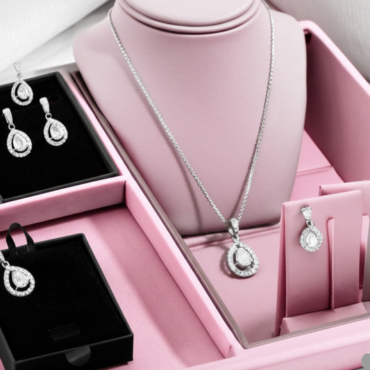 Women's luxury diamond jewelry set