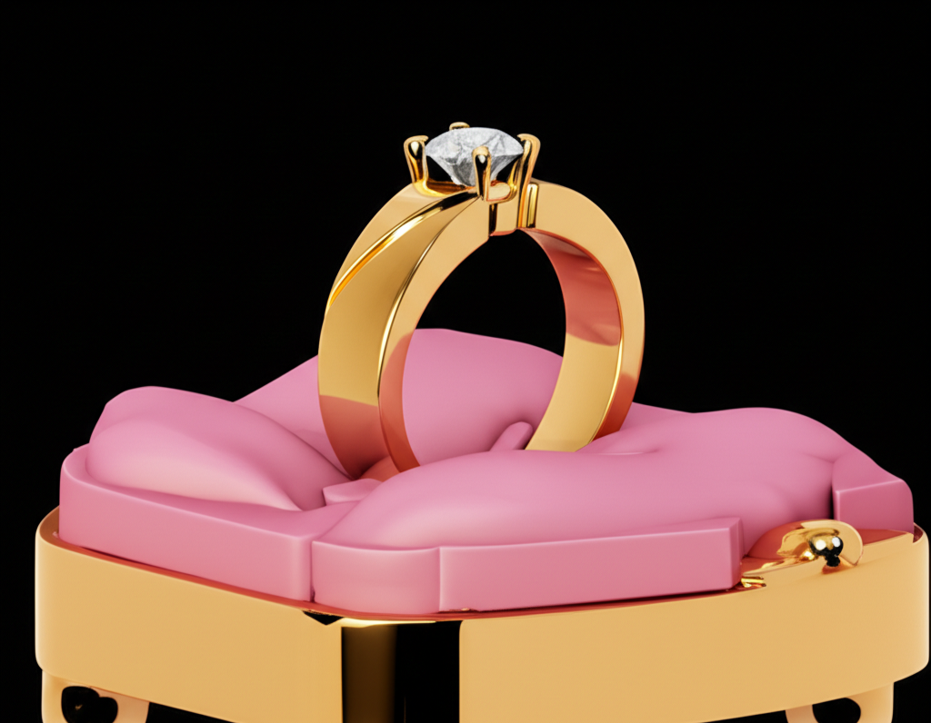 Women's luxury gold diamond Ring