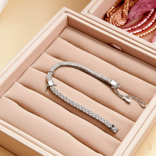 Women's luxury white gold diamond bracelet