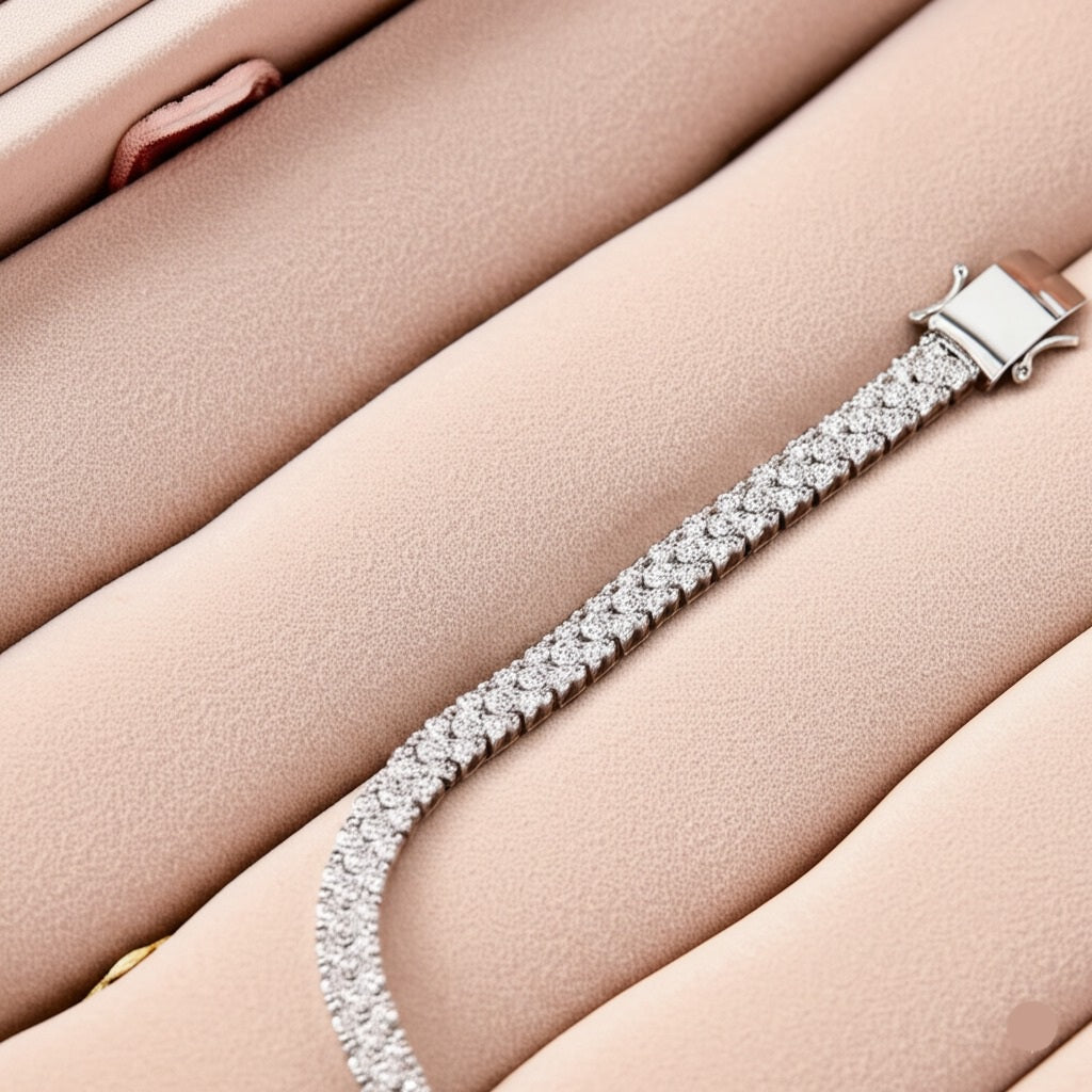 Women's luxury white gold diamond bracelet