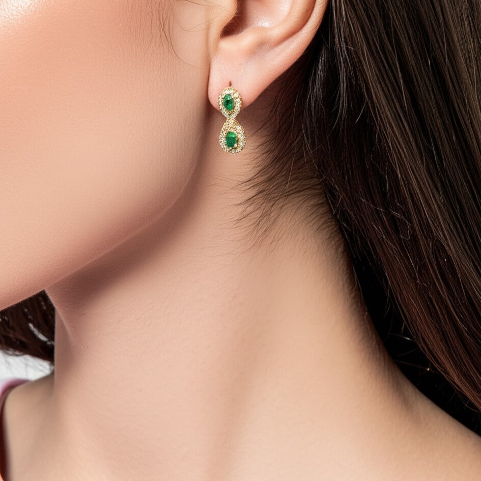 Emerald women's luxury earrings