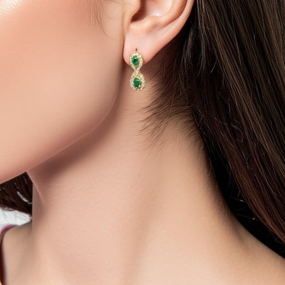 Emerald women's luxury earrings