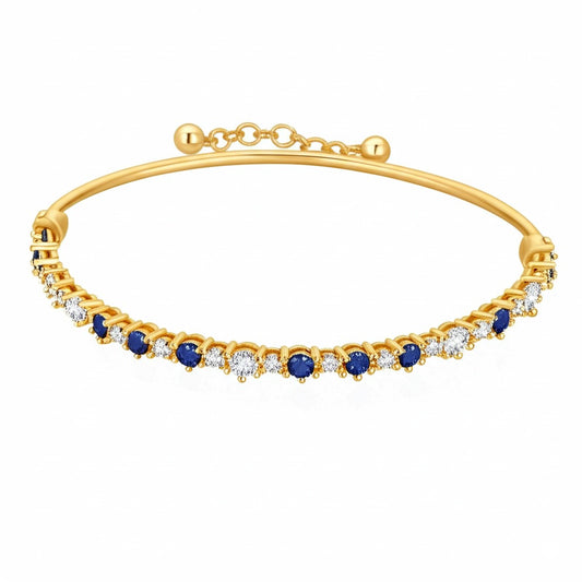 Women's luxury gold bracelet (sapphire & diamond)
