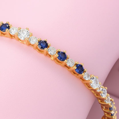 Women's luxury gold bracelet (sapphire & diamond)