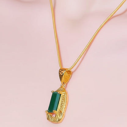 Women's luxury gold emerald pendant