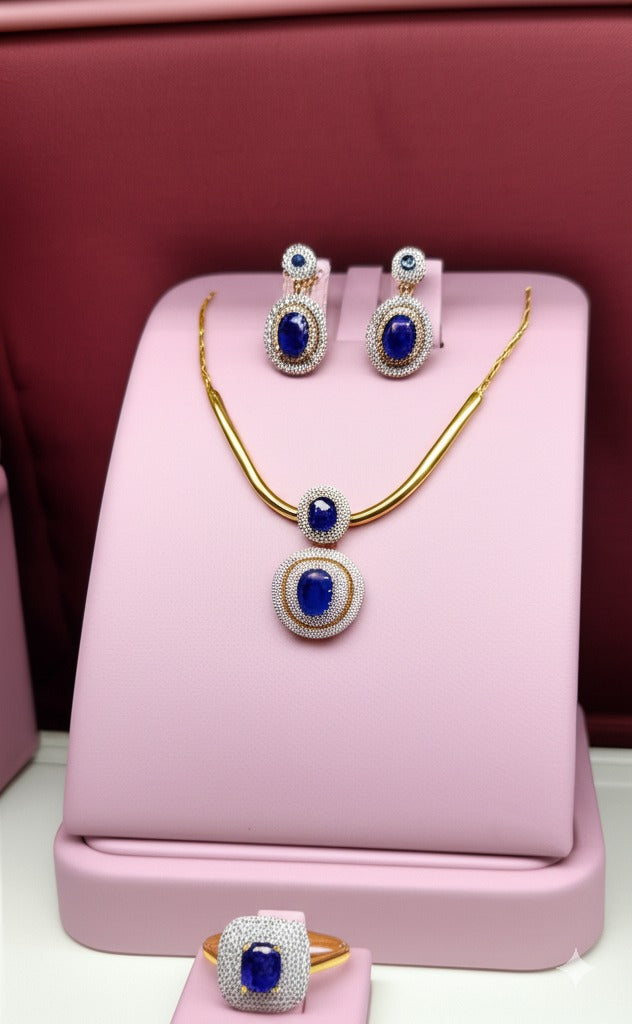 women's luxury sapphire jewelry set