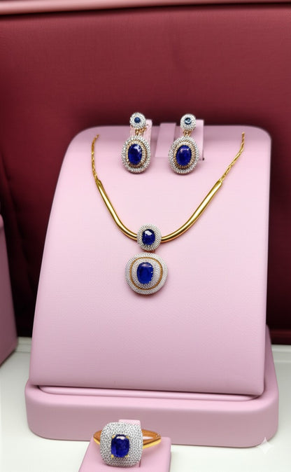 women's luxury sapphire jewelry set