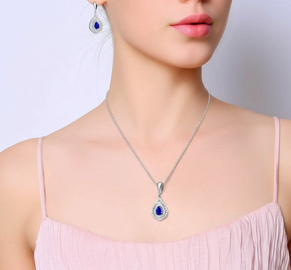 women's luxury sapphire jewelry set