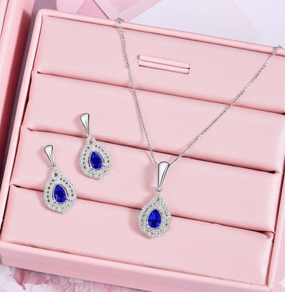 women's luxury sapphire jewelry set