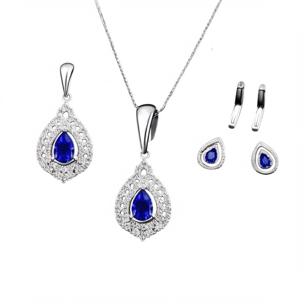 women's luxury sapphire jewelry set