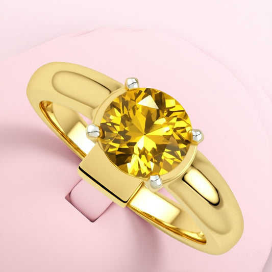 women's luxury gold yellow sapphire ring