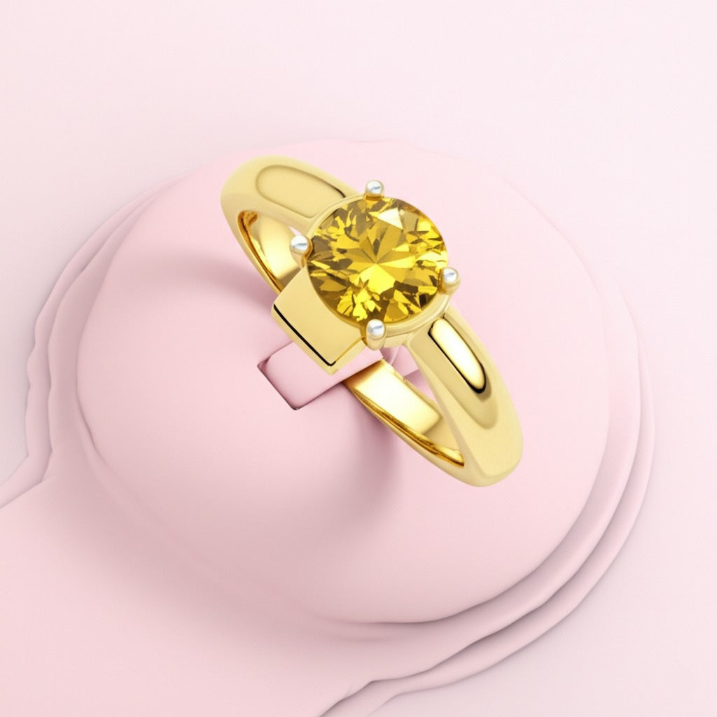 women's luxury gold yellow sapphire ring