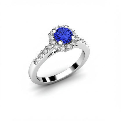 women's luxury white gold sapphire ring