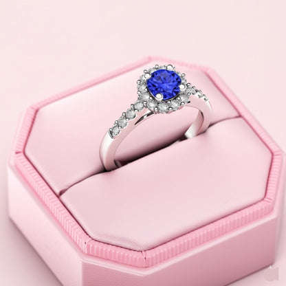 women's luxury white gold sapphire ring