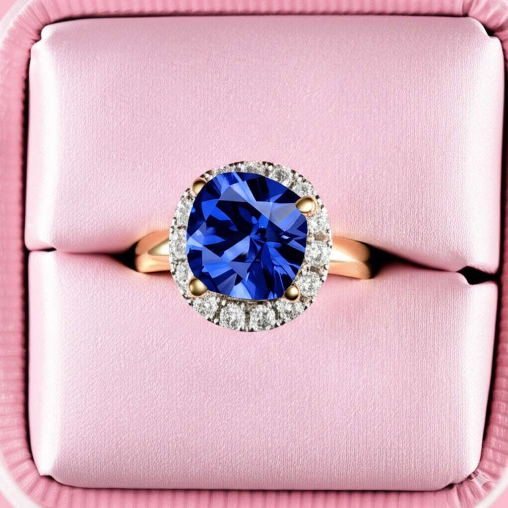 women's luxury gold sapphire ring
