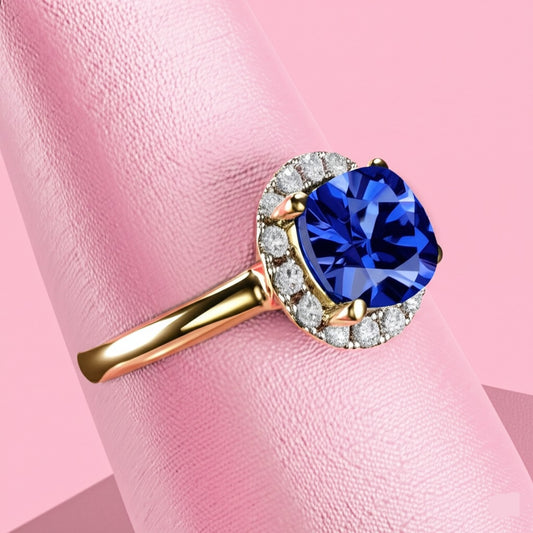 women's luxury gold sapphire ring