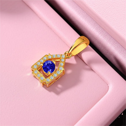 women's luxury gold sapphire pendant