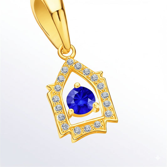 women's luxury gold sapphire pendant