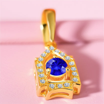 women's luxury gold sapphire pendant