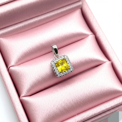 women's luxury yellow sapphire pendant