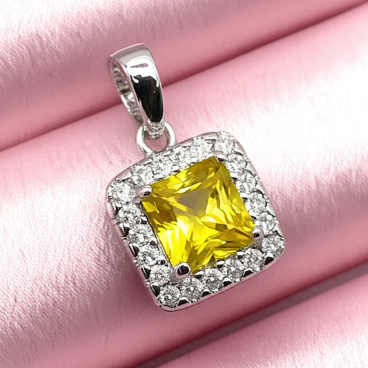 women's luxury yellow sapphire pendant