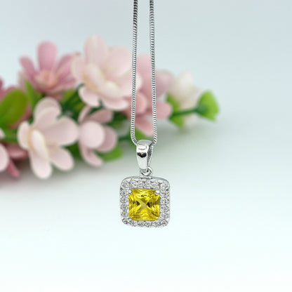 women's luxury yellow sapphire pendant
