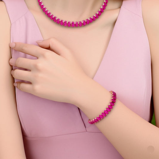 Women's luxury gold ruby bracelet