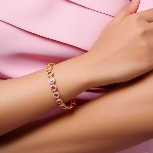 Women's luxury gold ruby bracelet