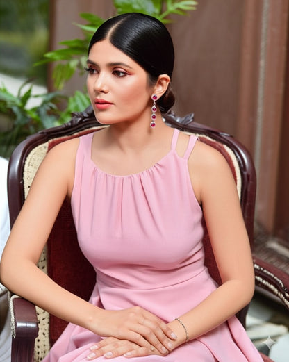 Women's luxury ruby earrings
