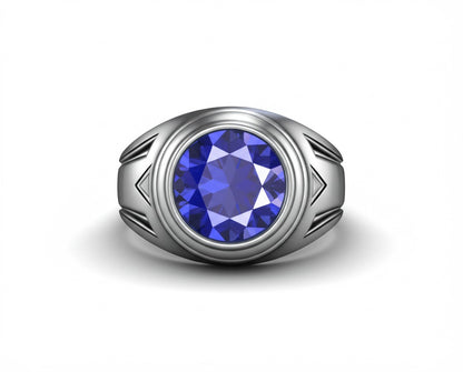 Men's blue sapphire ring