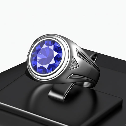 Men's blue sapphire ring