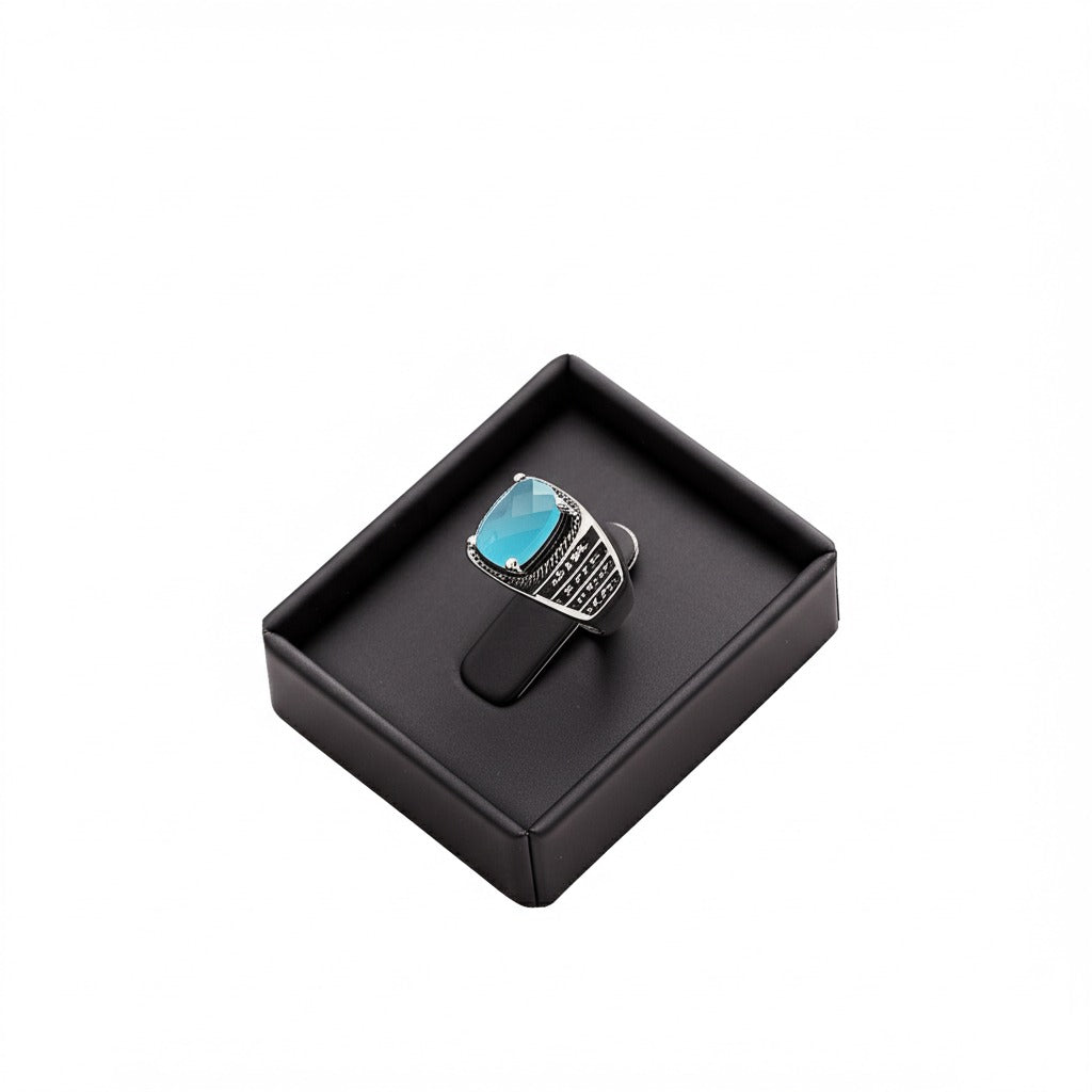 Men's aquamarine ring
