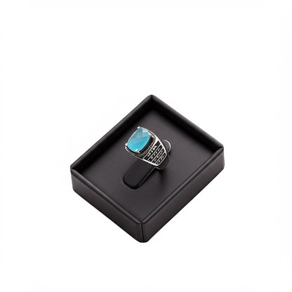 Men's aquamarine ring