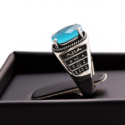 Men's aquamarine ring