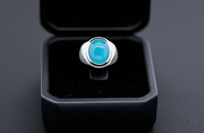 Men's aquamarine ring