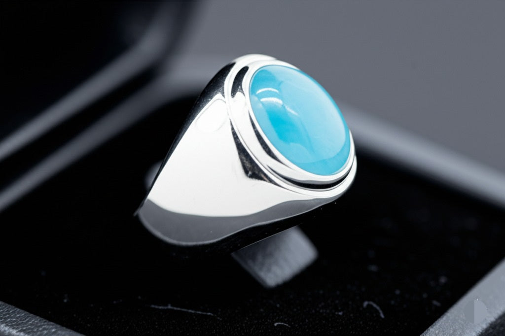 Men's aquamarine ring