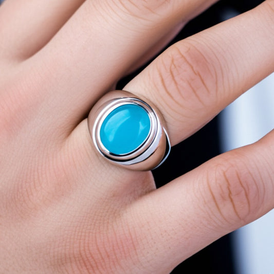 Men's aquamarine ring