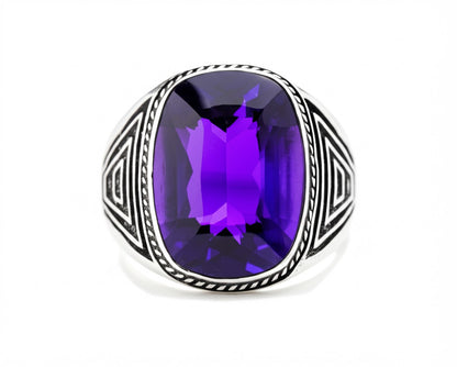 Men's amethyst ring