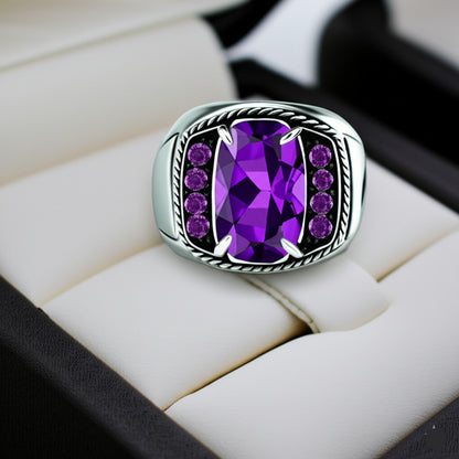 Men's amethyst ring