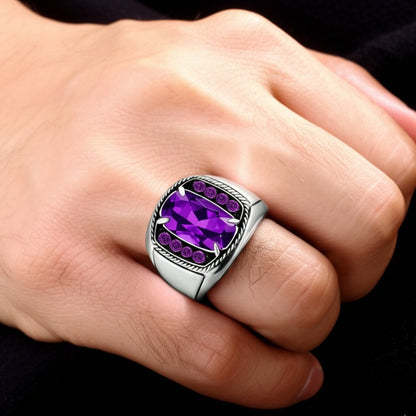 Men's amethyst ring
