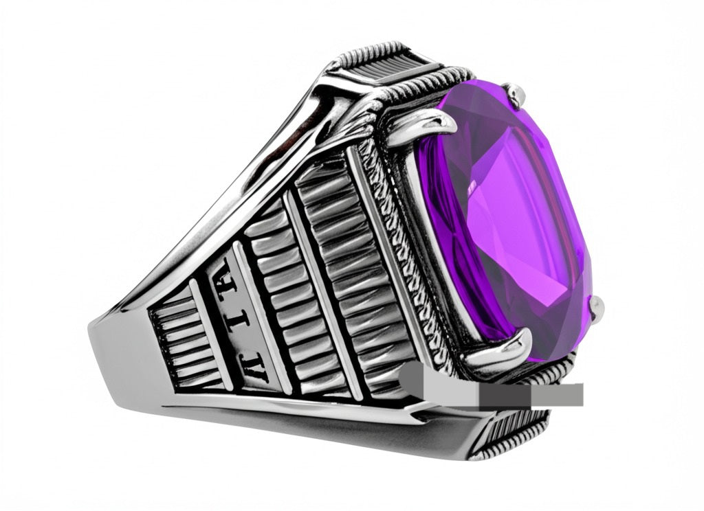 Men's amethyst ring