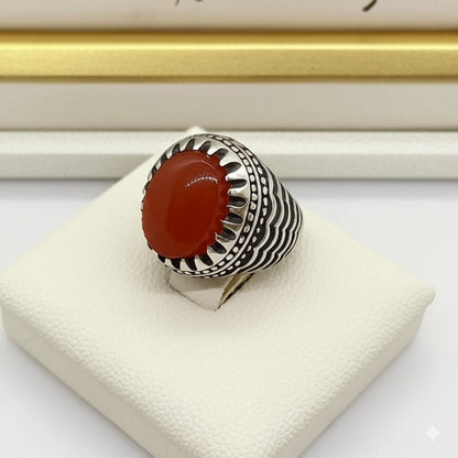 Men's yameni agate ring