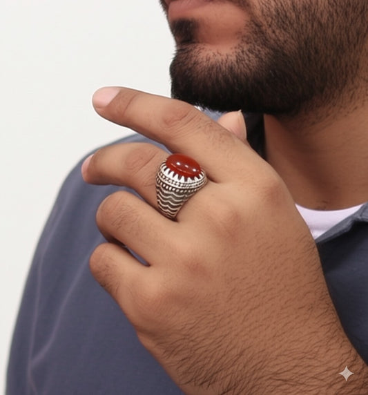 Men's yameni agate ring
