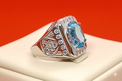 Men's sky blue topaz Ring